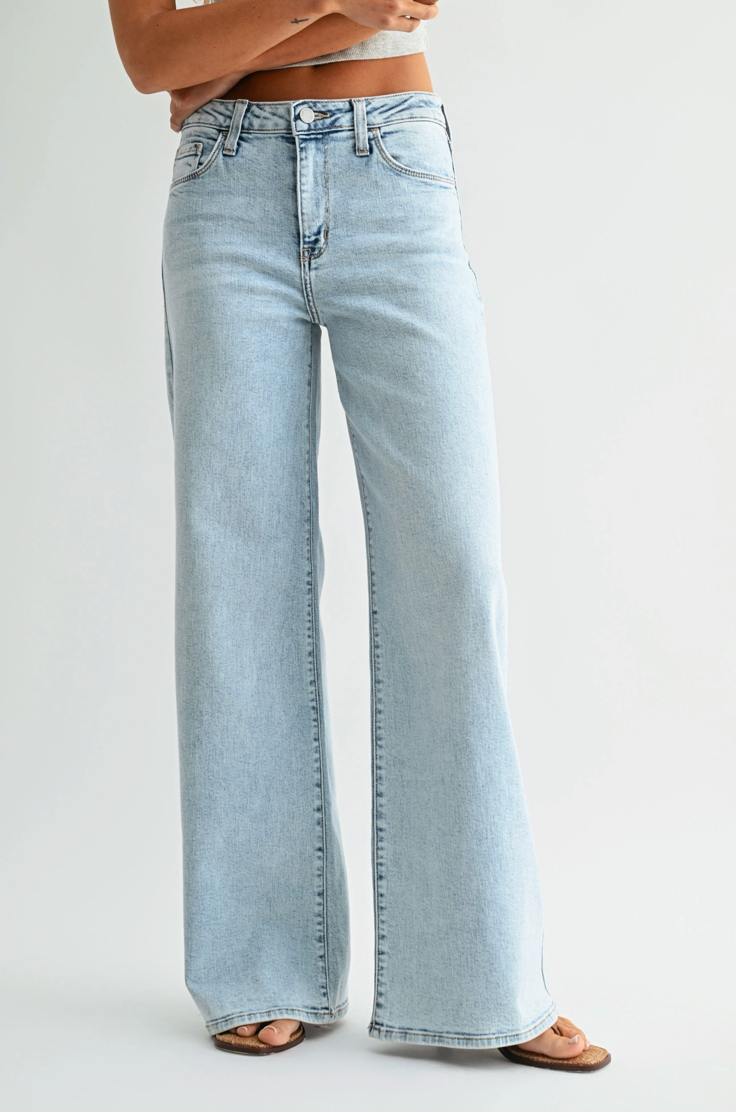 Stretchy Wide Leg Jeans