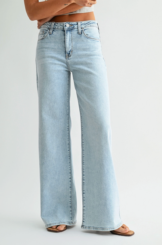 Stretchy Wide Leg Jeans