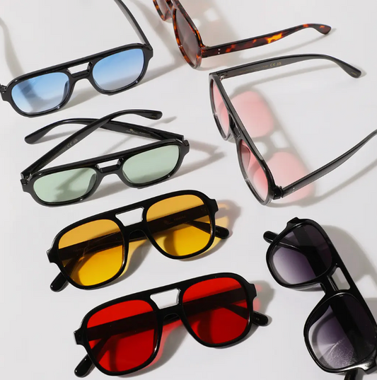 Retro Square Aviator Sunglasses