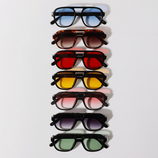 Retro Square Aviator Sunglasses