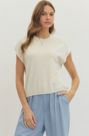 Cap Sleeve Knit Top