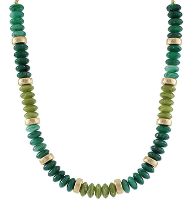 Wide Bead Stone Necklace
