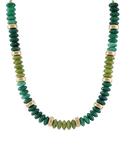Wide Bead Stone Necklace