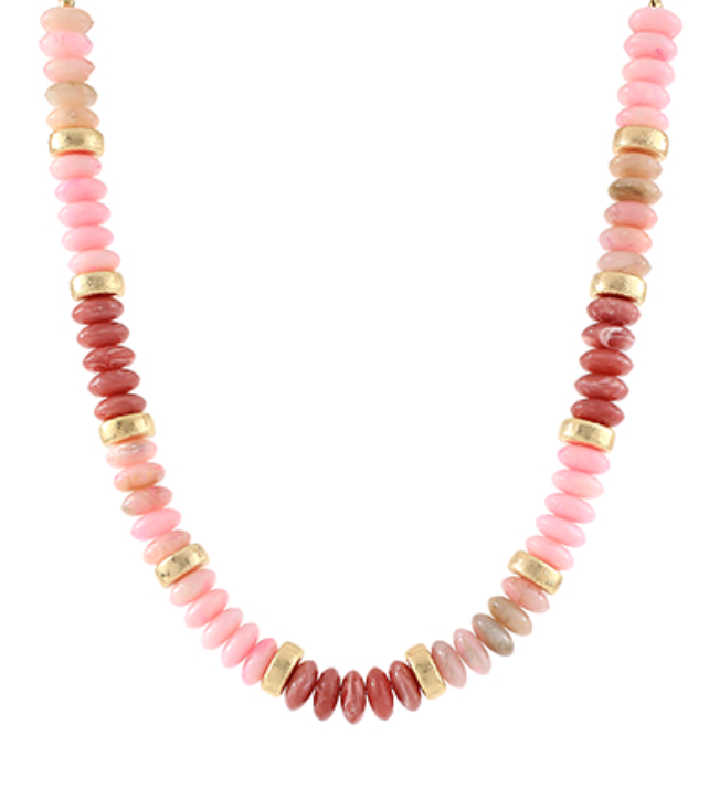 Wide Bead Stone Necklace