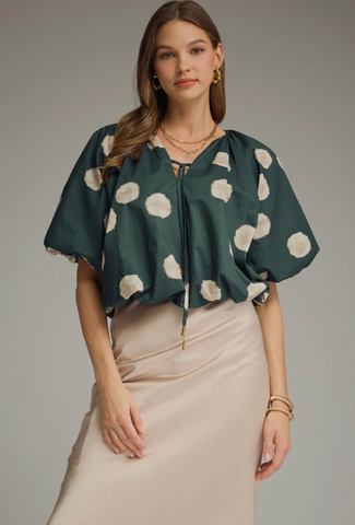 Polka Dot Bubble Hem Top