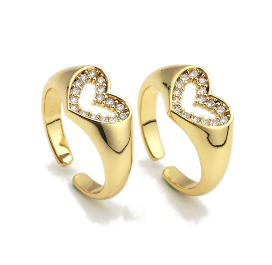 Crystal Micro Paved Heart Ring