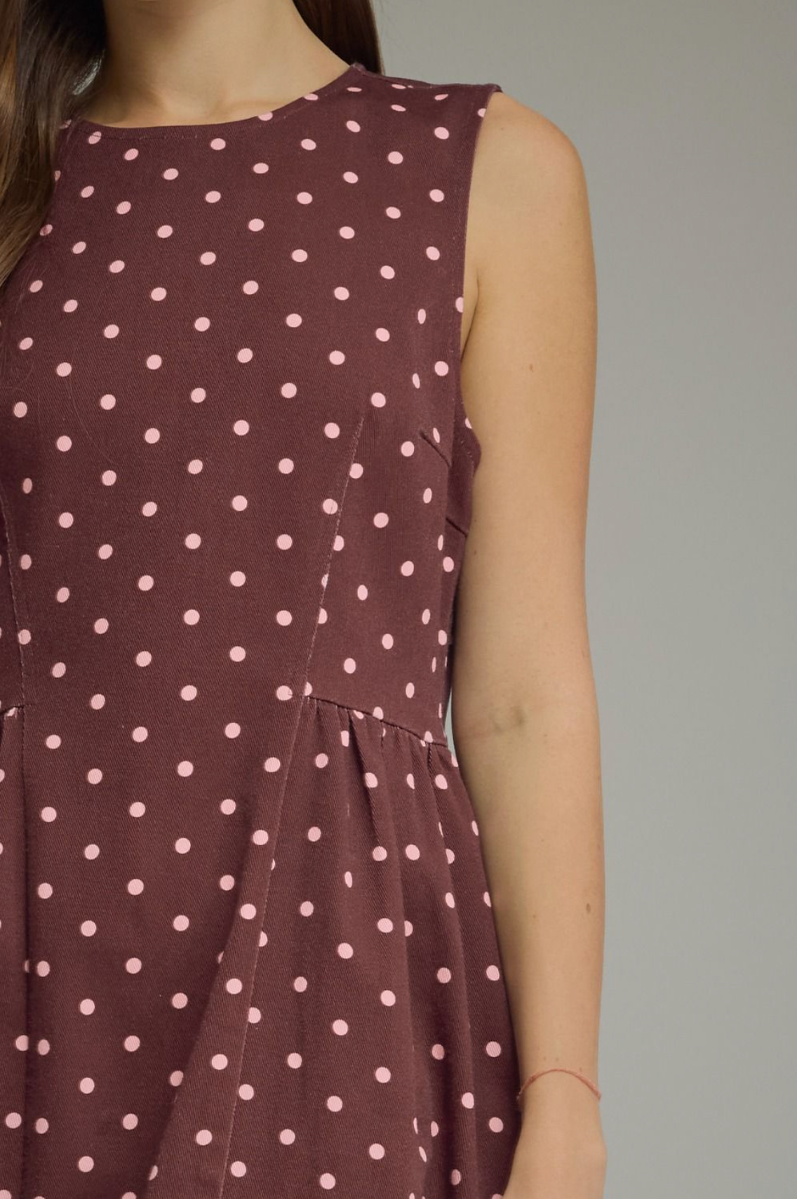 Polka Dot Sleeveless Midi Dress