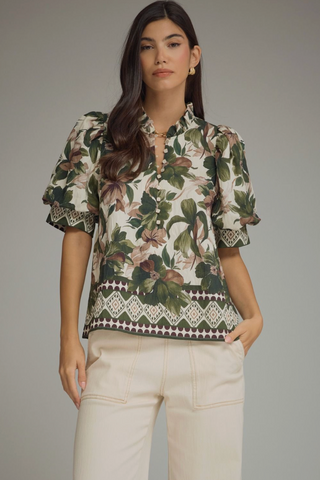 Floral Puff Sleeve Blouse