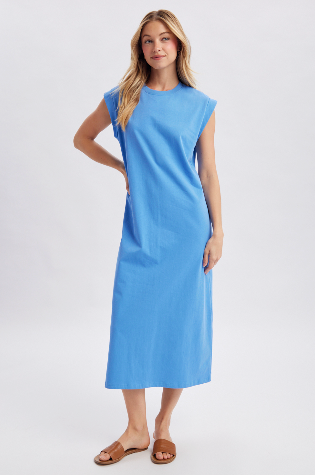 Cap Sleeve Knit Midi Dress