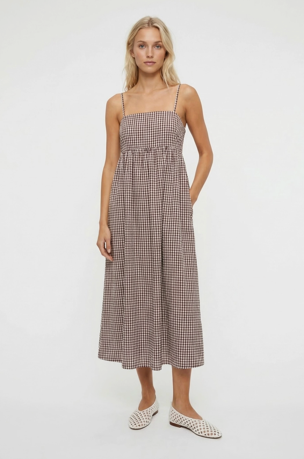 Gingham Midi Dress