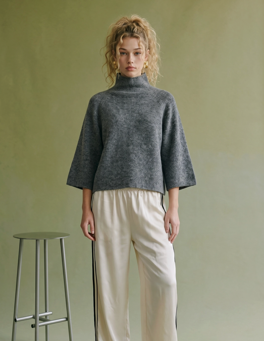 Soft Mock Neck Knit Sweater