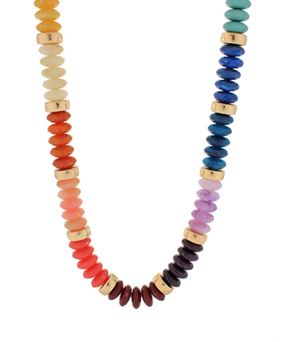 Wide Bead Stone Necklace