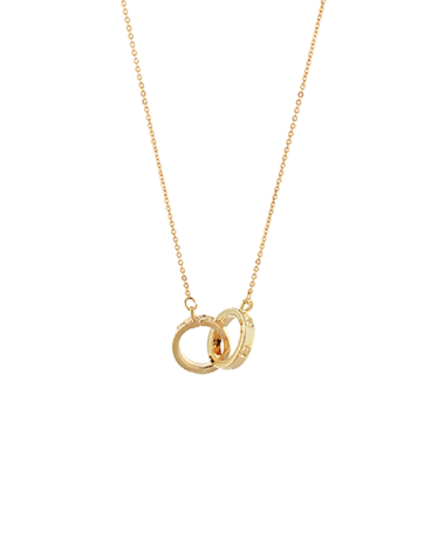 Linked Nail Head Ring Necklace