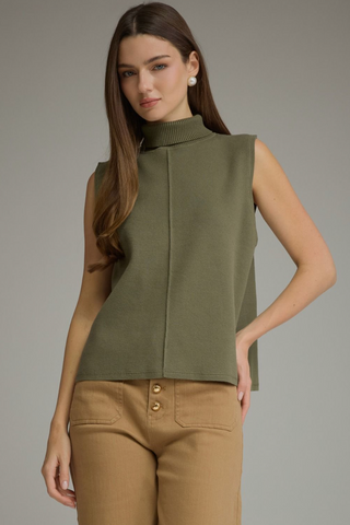 Sleeveless Turtleneck Top