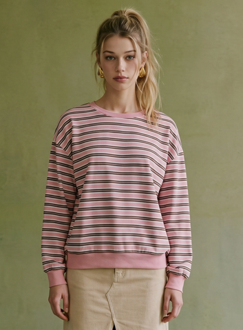 Stripe Oversized Crewneck