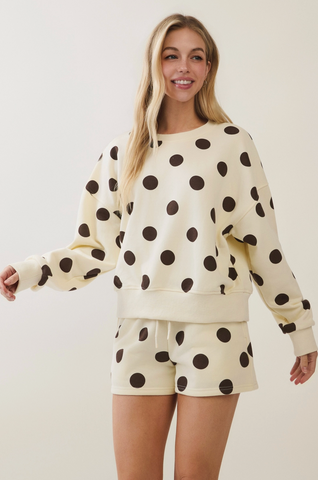 Polka Dot Drawstring Shorts