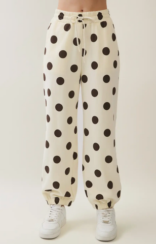 Polka Dot Drawstring Pants