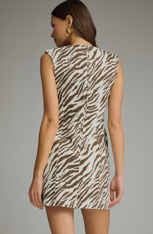 Zebra Print Sleeveless Mini Dress