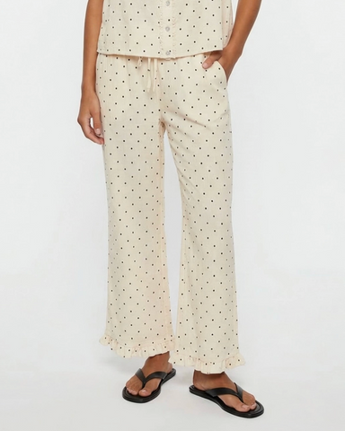 Polka Dot Ruffle Detail Pants
