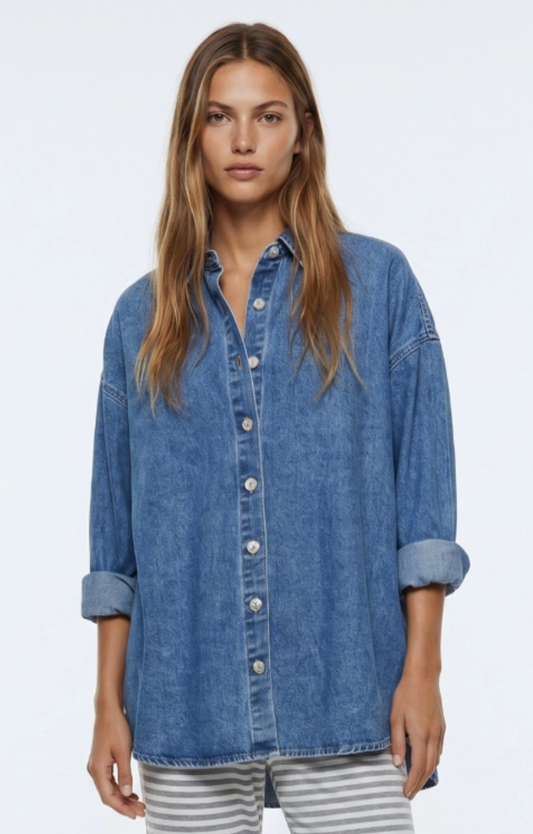 Denim Button Down Shacket