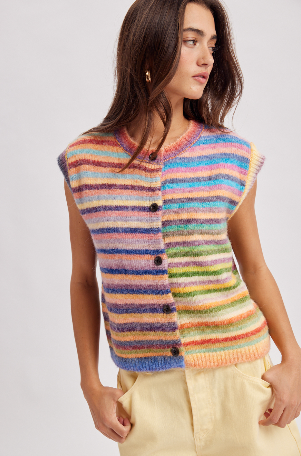 Rainbow Stripe Sweater Vest