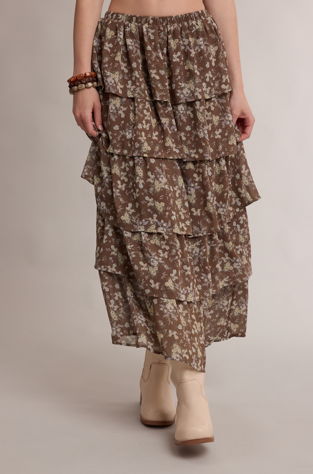 Ditsy Floral Tiered Maxi Skirt