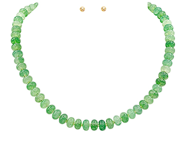 Rondelle Stone Necklace Set