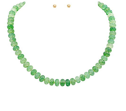 Rondelle Stone Necklace Set