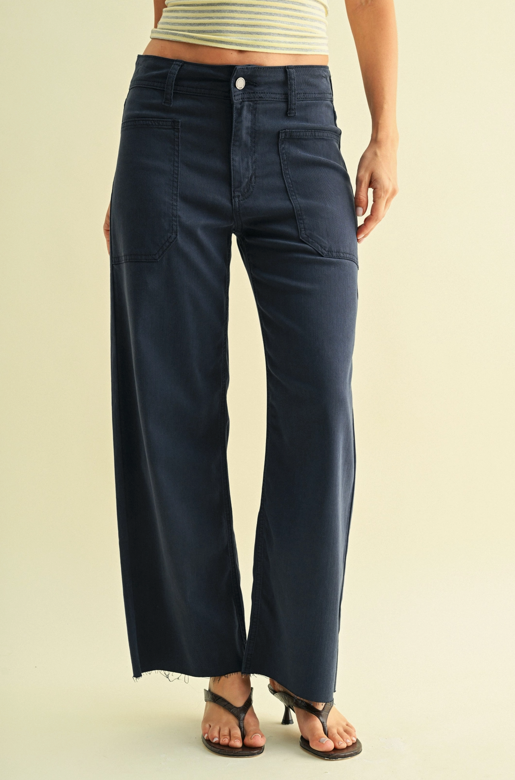 Twill Utility Wide Leg Pants