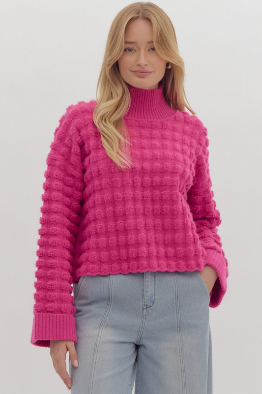 Puff Mock Neck Sweater