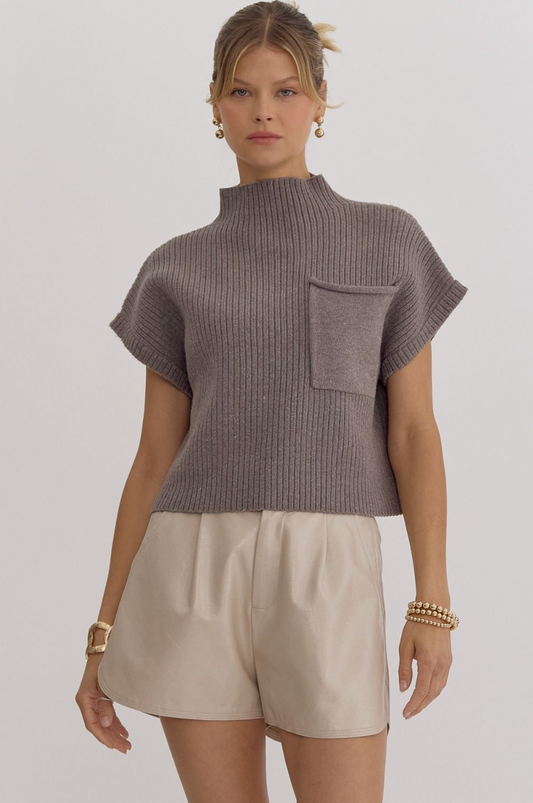 Knit Pocket Crop Top