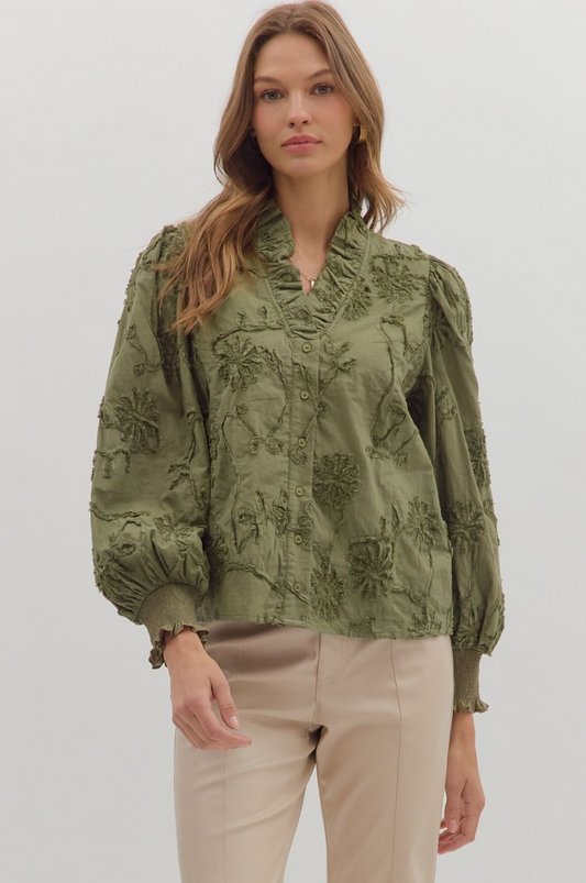Floral Applique Blouse