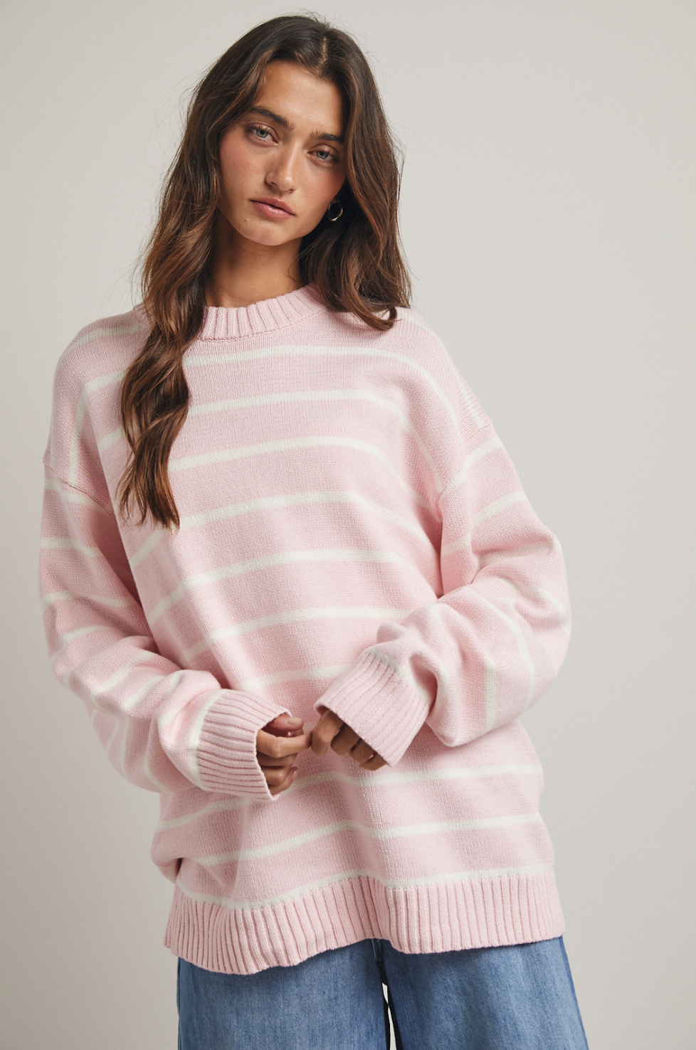 Oversized Stripe Knit Sweater