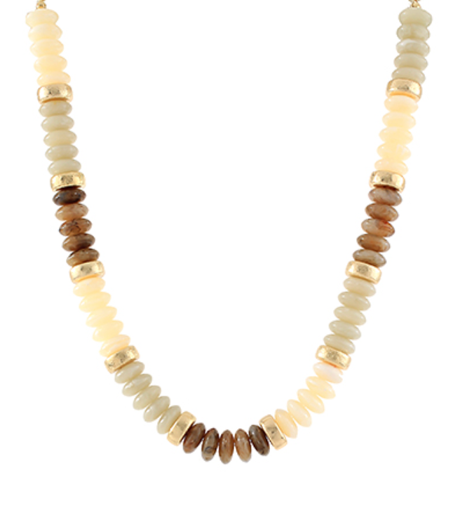 Wide Bead Stone Necklace