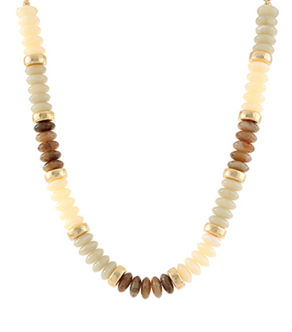 Wide Bead Stone Necklace