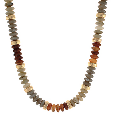 Wide Bead Stone Necklace