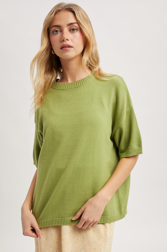 Basic Short Sleeve Sweater