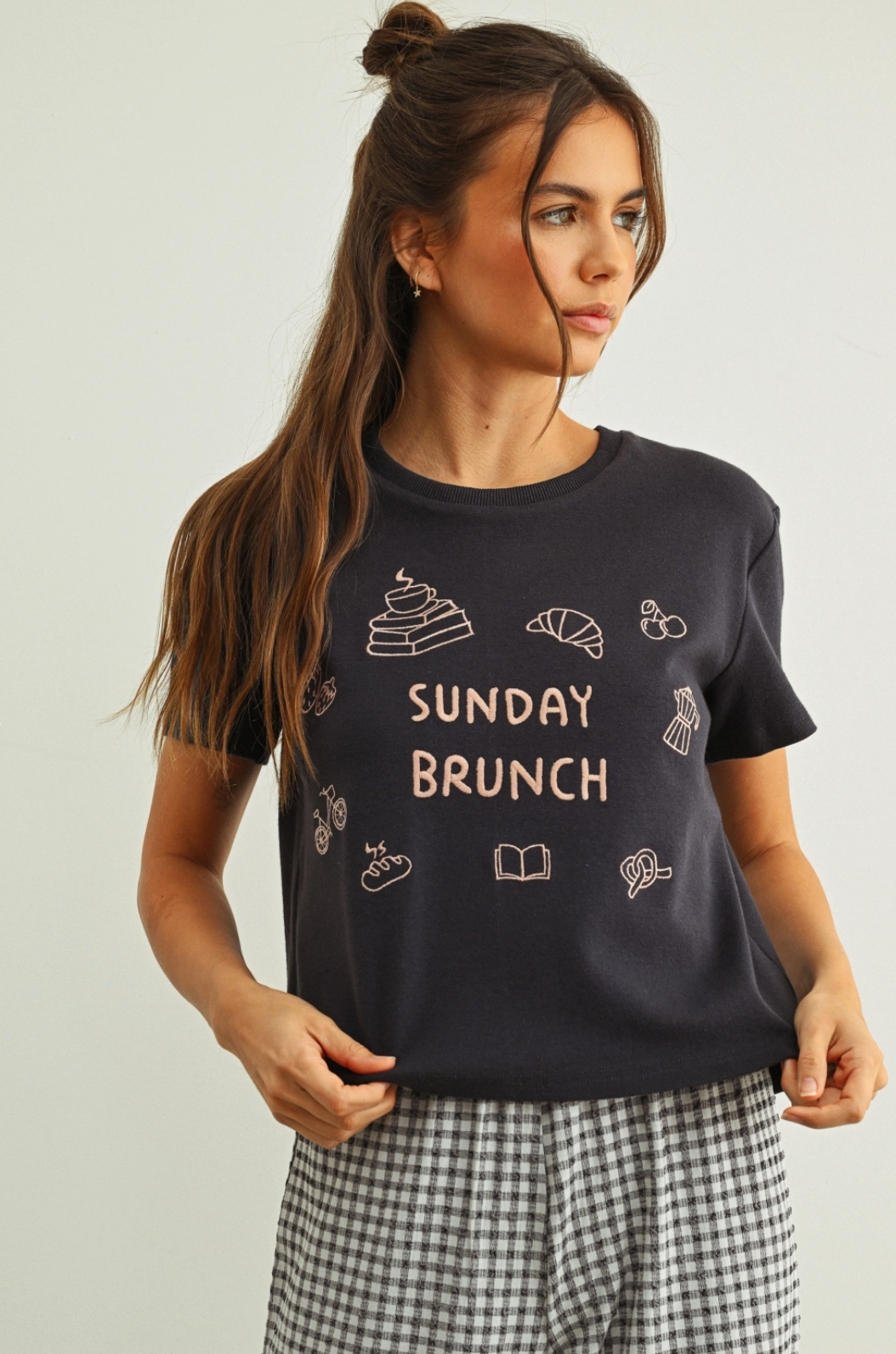 Sunday Brunch Embroidered T-Shirt