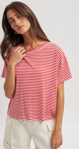 Striped Drop Shoulder Tee