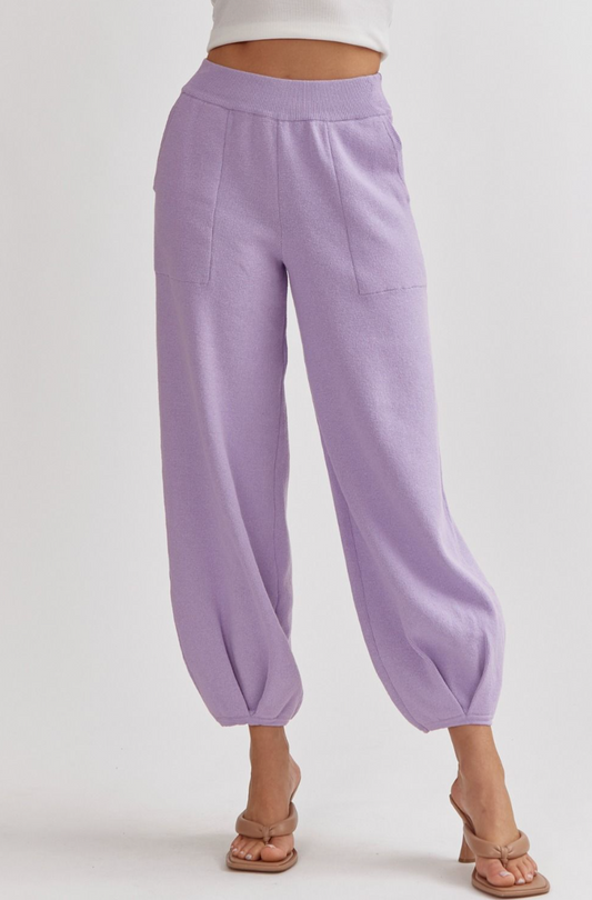 High Waisted Knit Joggers