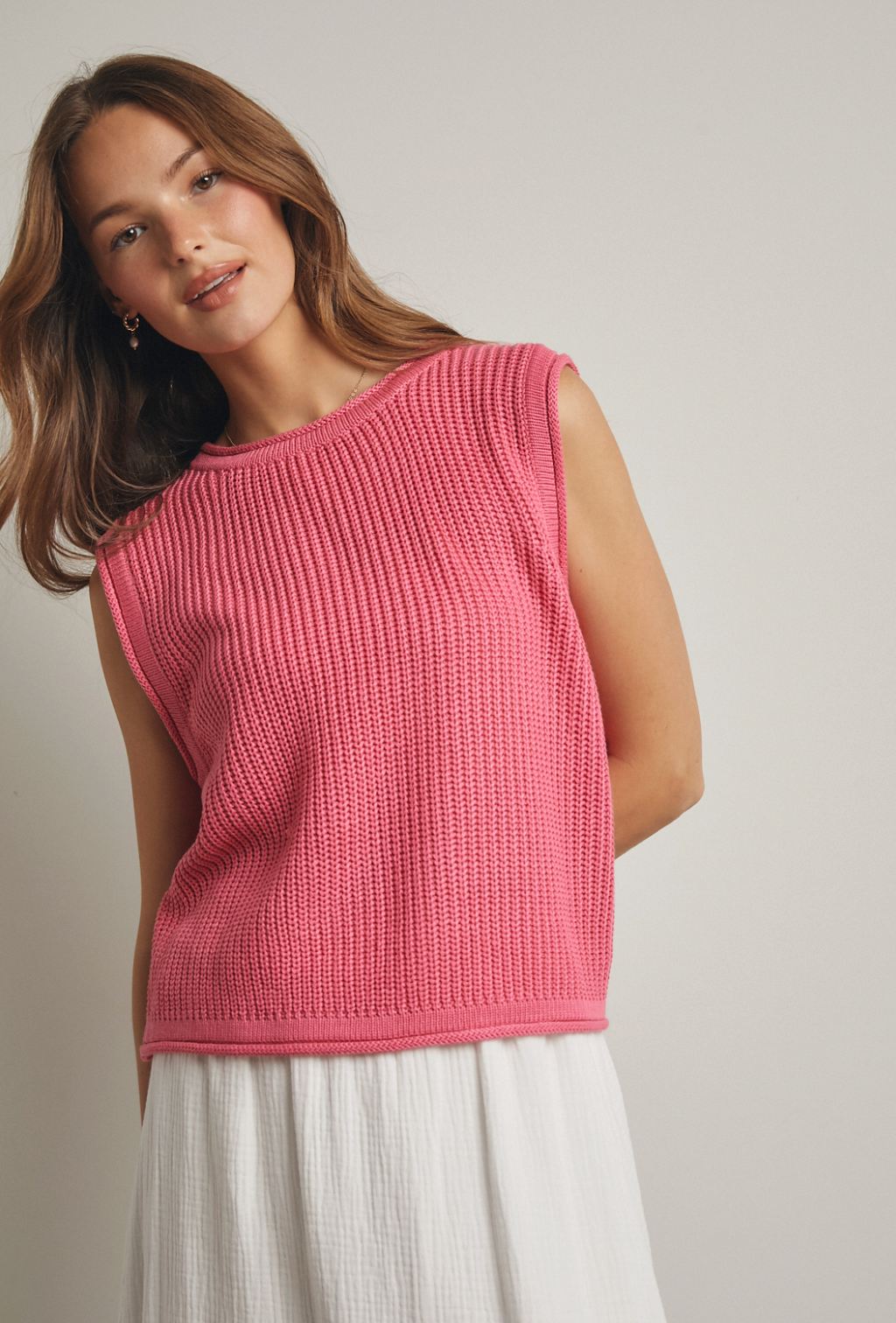 Sleeveless Knit Sweater Top