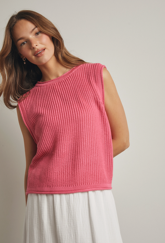 Sleeveless Knit Sweater Top