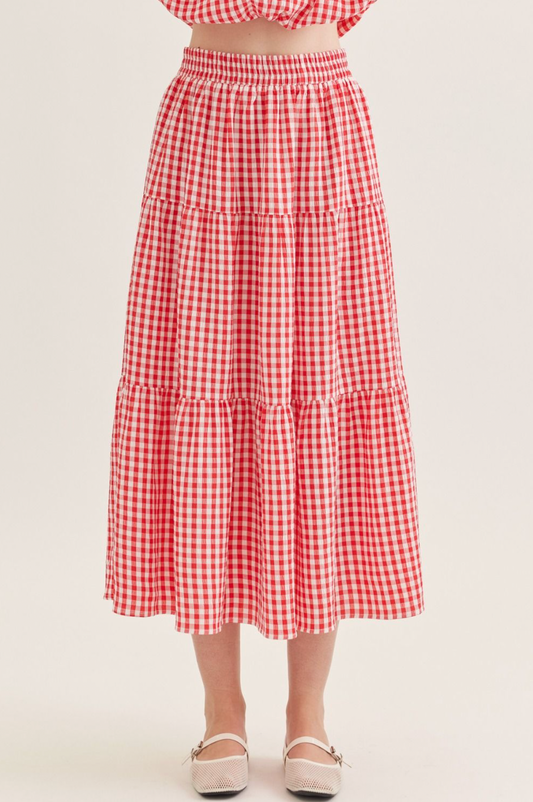 Gingham Midi Skirt