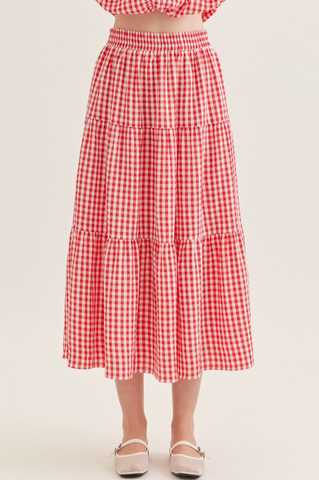 Gingham Midi Skirt