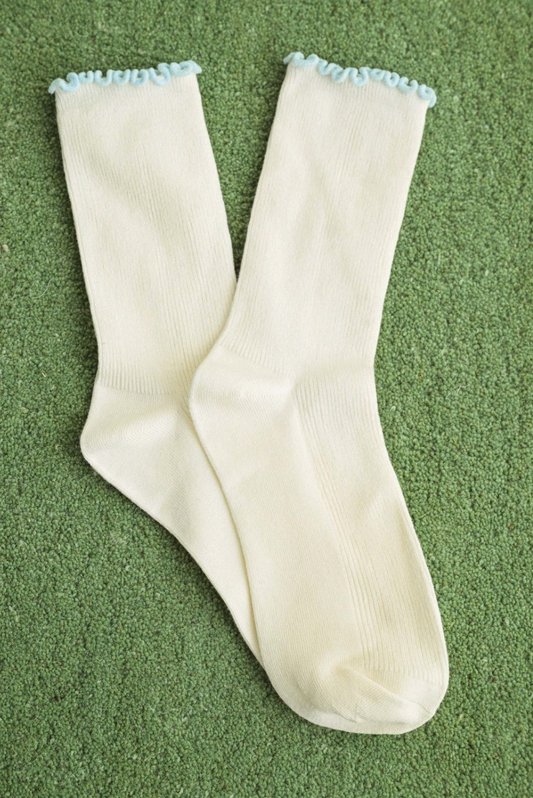 Ruffle Rib Crew Socks