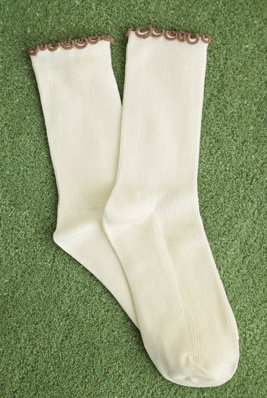 Ruffle Rib Crew Socks