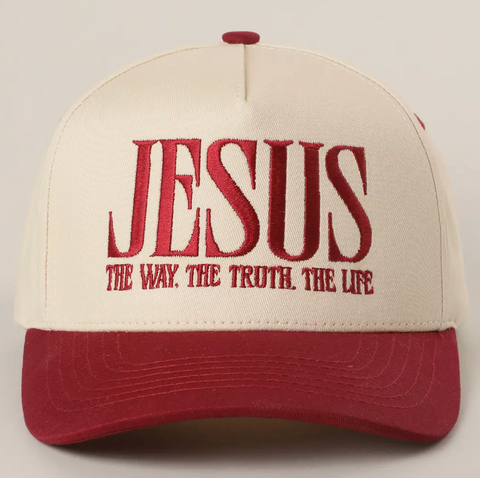 Jesus Typography Embroidered Trucker Hat