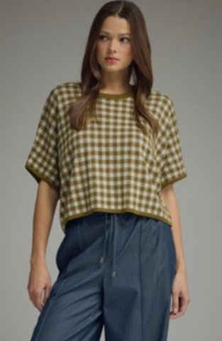 Gingham Short Sleeve Top