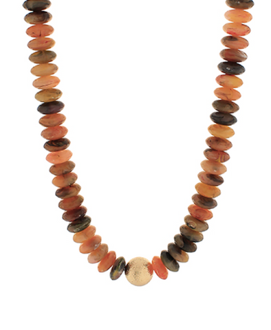 Wide Bead Stone Necklace