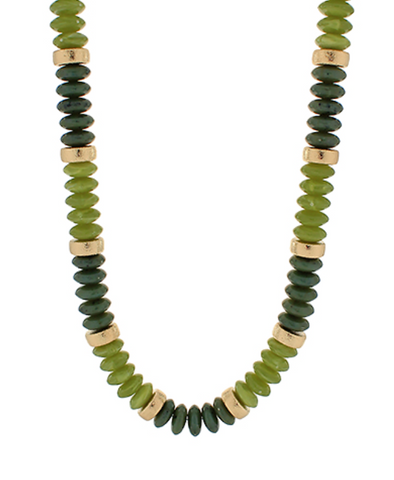 Wide Bead Stone Necklace
